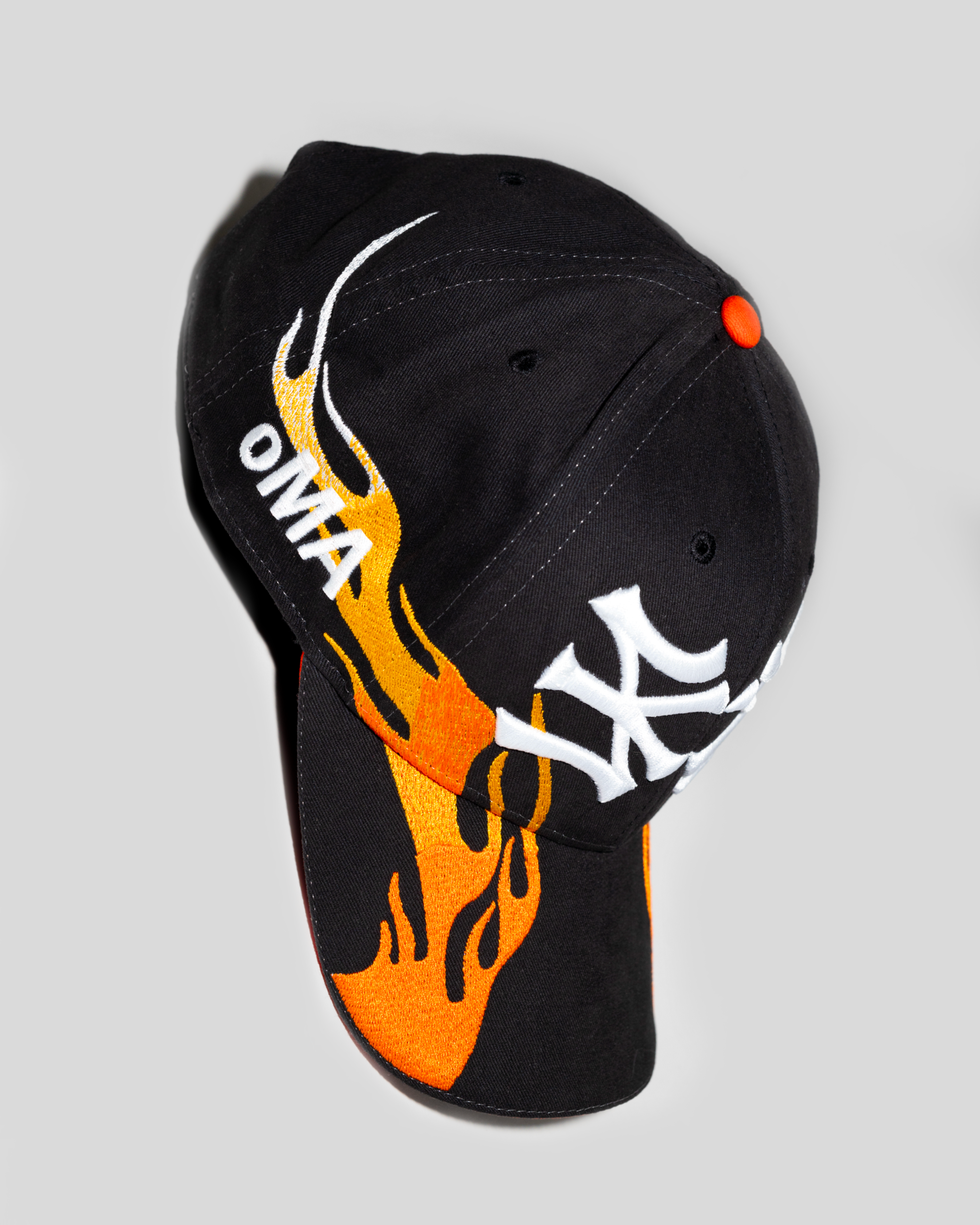 NY NY FLAME HAT (BLK/ORG)
