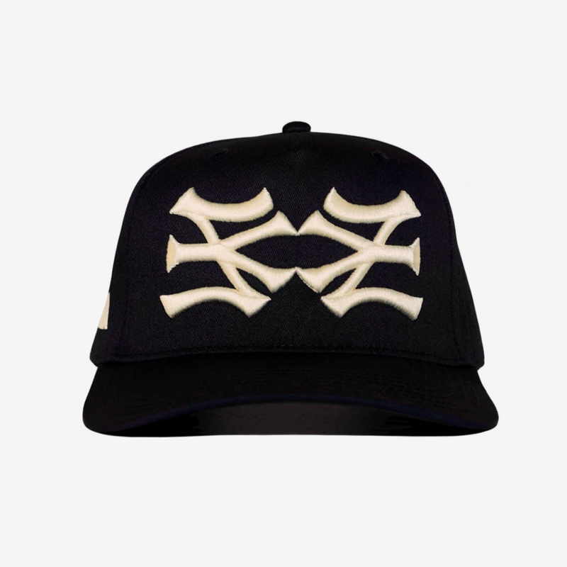 NY NY HAT CURVED BRIM (BLK/CRM)